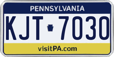 PA license plate KJT7030