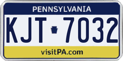 PA license plate KJT7032