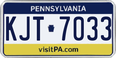 PA license plate KJT7033