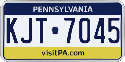 PA license plate KJT7045