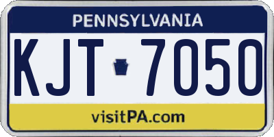 PA license plate KJT7050