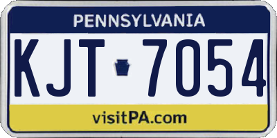 PA license plate KJT7054