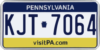 PA license plate KJT7064