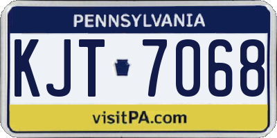 PA license plate KJT7068