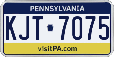PA license plate KJT7075