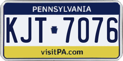 PA license plate KJT7076