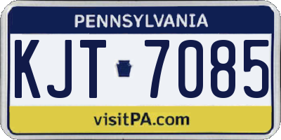 PA license plate KJT7085