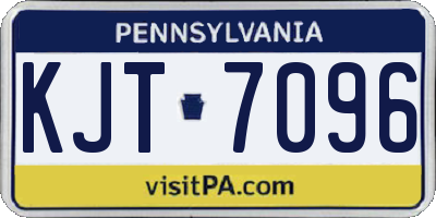 PA license plate KJT7096