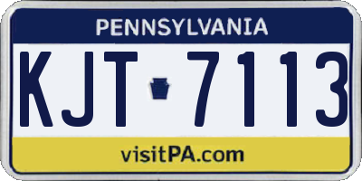 PA license plate KJT7113