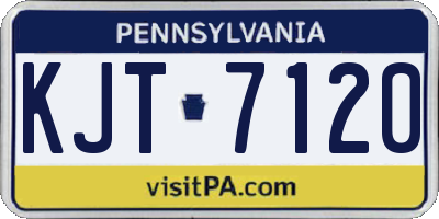 PA license plate KJT7120