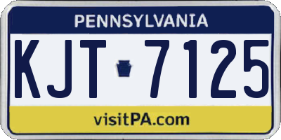 PA license plate KJT7125