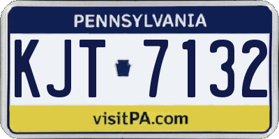 PA license plate KJT7132