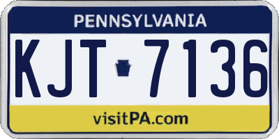 PA license plate KJT7136