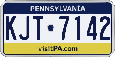 PA license plate KJT7142