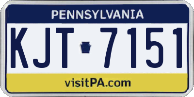 PA license plate KJT7151