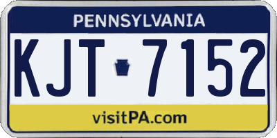 PA license plate KJT7152