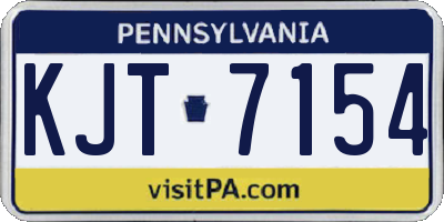 PA license plate KJT7154