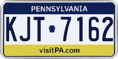 PA license plate KJT7162