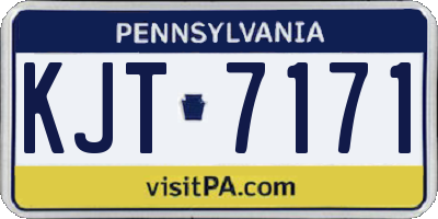 PA license plate KJT7171