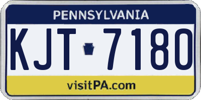 PA license plate KJT7180