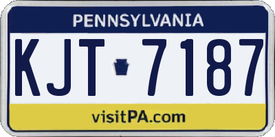 PA license plate KJT7187