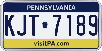 PA license plate KJT7189