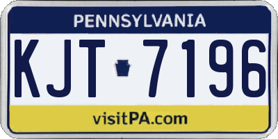 PA license plate KJT7196