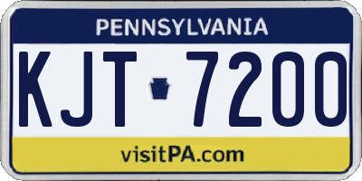 PA license plate KJT7200