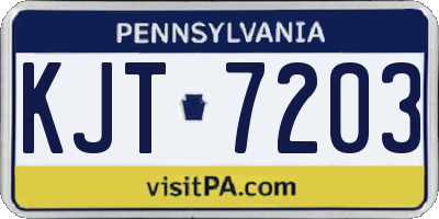 PA license plate KJT7203