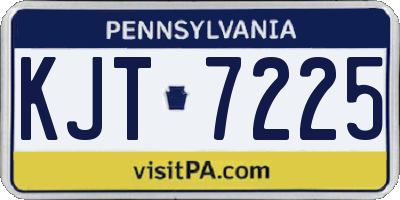 PA license plate KJT7225