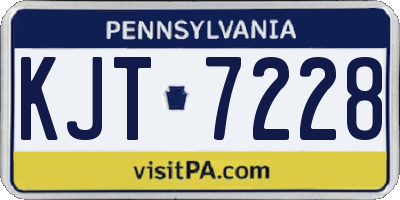 PA license plate KJT7228