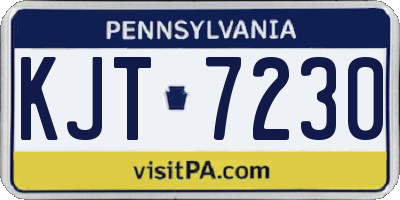 PA license plate KJT7230