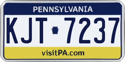 PA license plate KJT7237