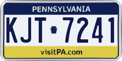 PA license plate KJT7241