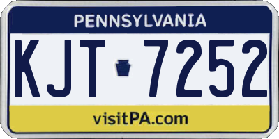 PA license plate KJT7252