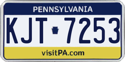 PA license plate KJT7253