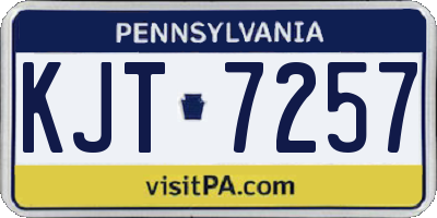 PA license plate KJT7257