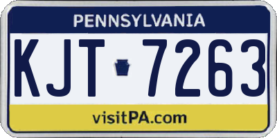PA license plate KJT7263