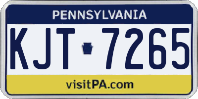 PA license plate KJT7265