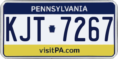 PA license plate KJT7267