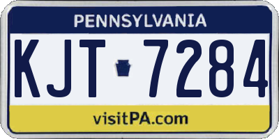PA license plate KJT7284