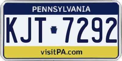 PA license plate KJT7292
