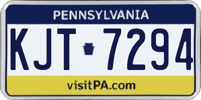 PA license plate KJT7294
