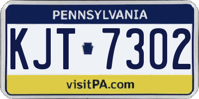 PA license plate KJT7302