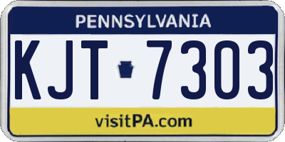 PA license plate KJT7303