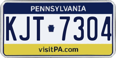 PA license plate KJT7304