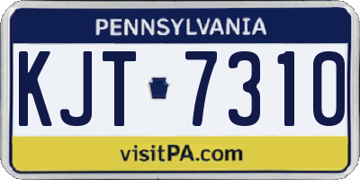 PA license plate KJT7310