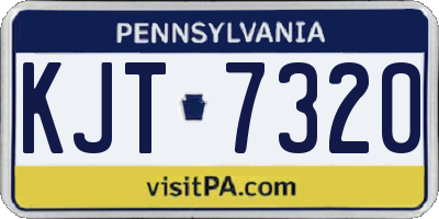 PA license plate KJT7320