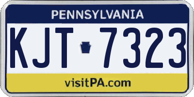 PA license plate KJT7323