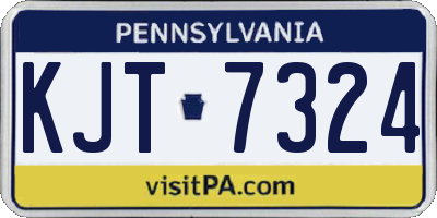 PA license plate KJT7324